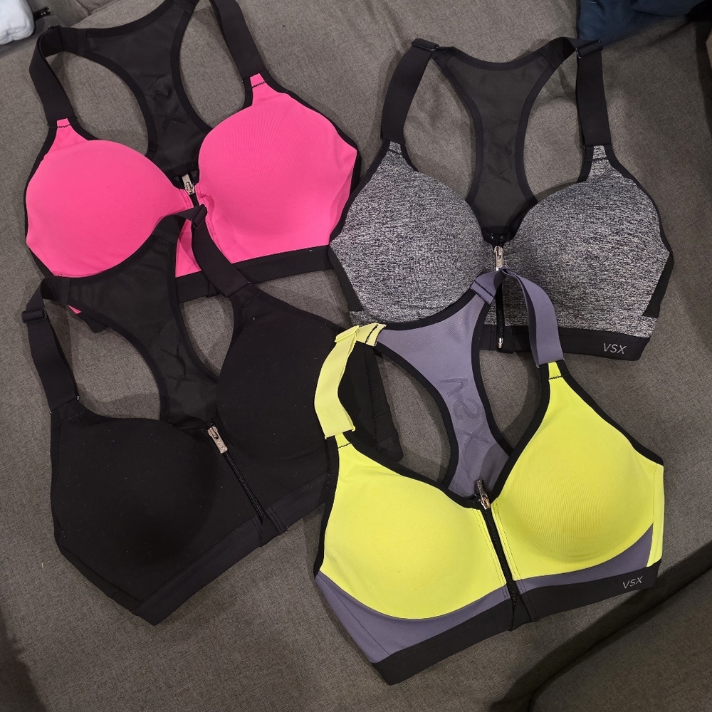 VSX Women's Sports Bra Set - Pink, Gray, Black, Yellow